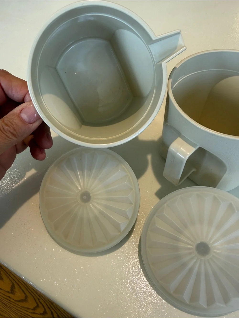 Vintage Tupperware Cream Ivory Sugar and Creamer Set with Lids